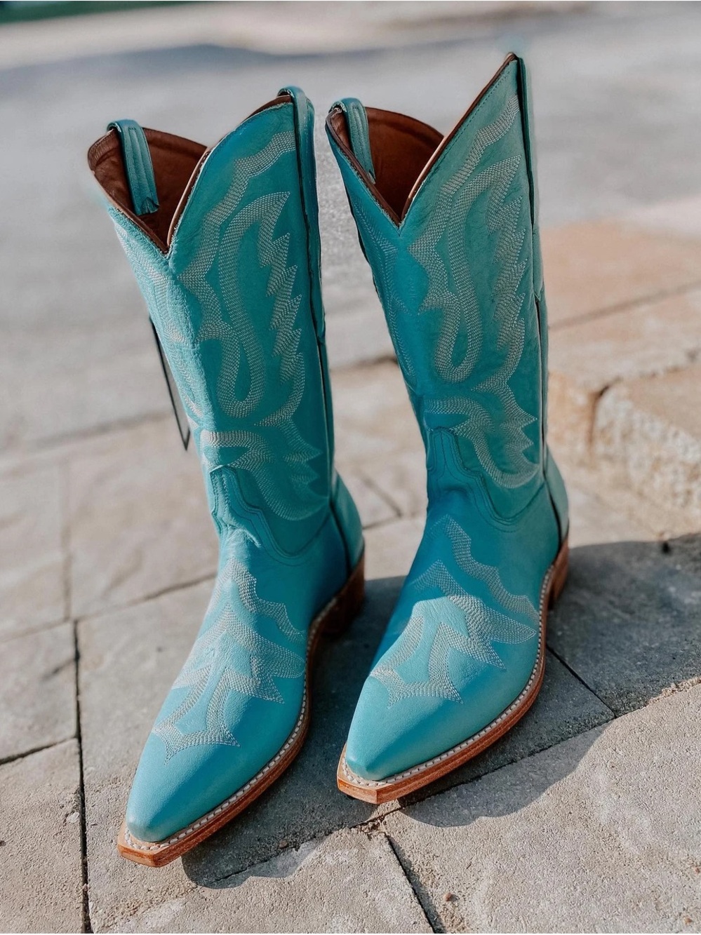 Lucchese Turquoise Lace-Up Women's Western Boots